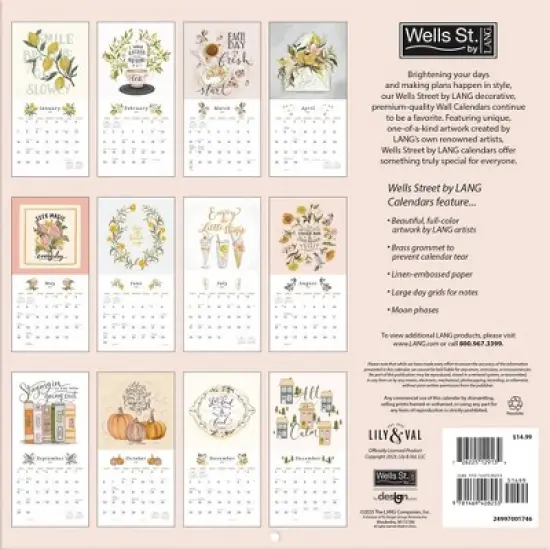 Lang 2024 Wall Calendar 12"x12" Just Breathe image {2}