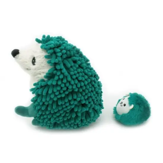TriAction Toys Les Delingos Ptipotos Mom and Baby Hedgehog | Green image {2}