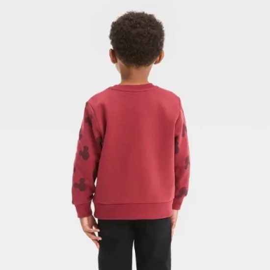 Toddler Boys' Disney Mickey Mouse Fleece Pullover Sweatshirt - Red image {1}
