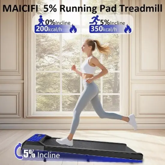 MAICIFI Walking Pad Treadmill, Under Desk Treadmills with Incline for Home Office,2.5 HP Portable Walking Machine, Remote Control, LED Display image {1}