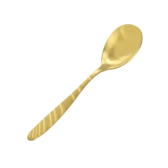 Megachef La Vague 20 Piece Flatware Utensil Set, Stainless Steel Silverware Metal Service for 4 in Matte Gold image {10}