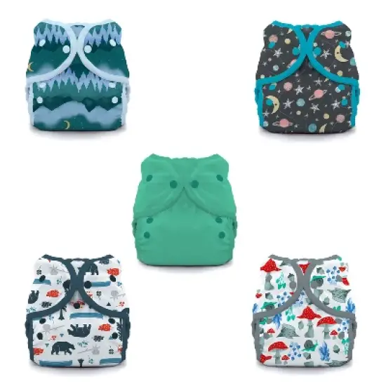Thirsties | Duo Wrap Snap Reusable Diaper Cover Pack of 5 image {1}