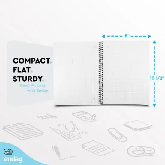 Enday Graph Paper Notebook 8.5 x 11 with Plastic Cover, 1 Grid Notebook, Graph paper spiral notebook, Graph notebook image {4}