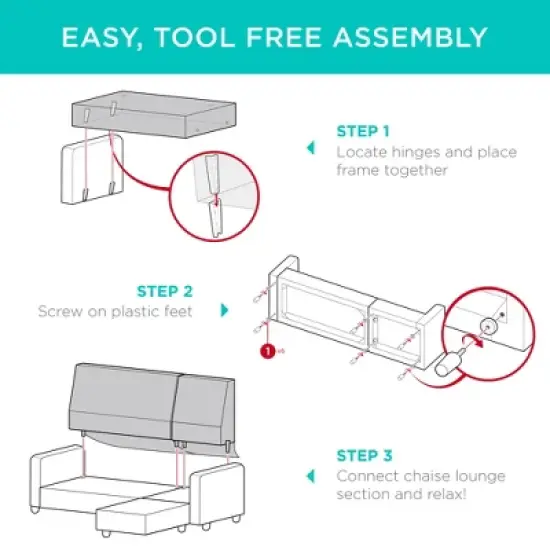 Best Choice Products Upholstered Sectional Sofa Couch w/ Chaise Lounge, 3-Seat Design, Ottoman Bench image {5}