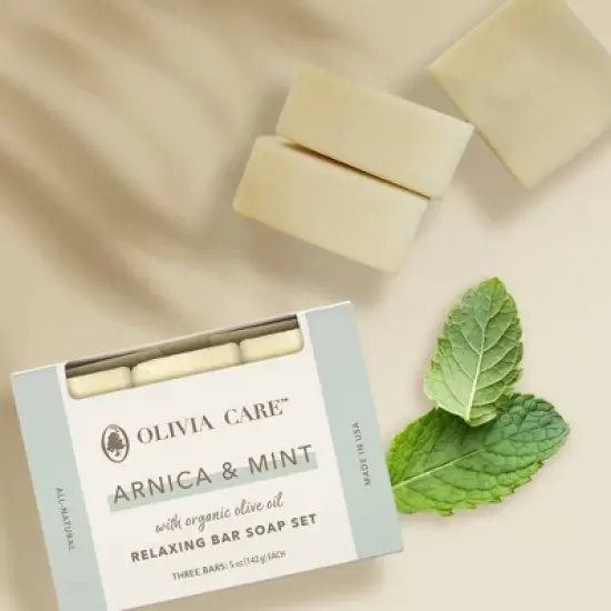 Olivia Care Arnica Mint Relaxing Bar Soap Set - 5oz/3ct image {2}