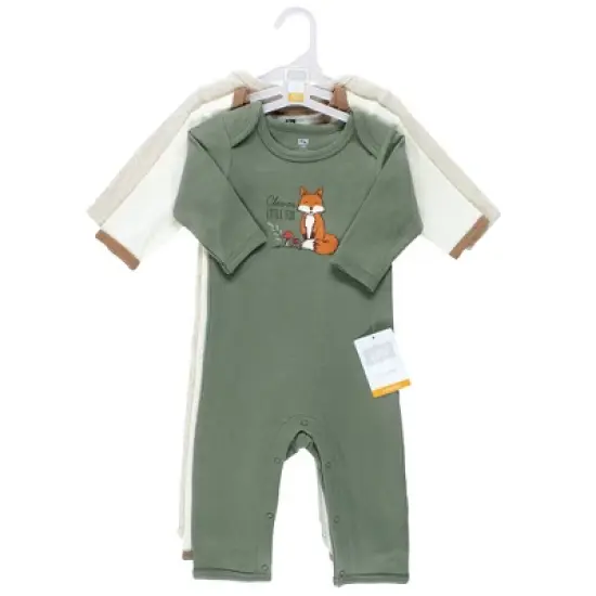 Hudson Baby Infant Boy Cotton Coveralls, Forest Fox image {1}