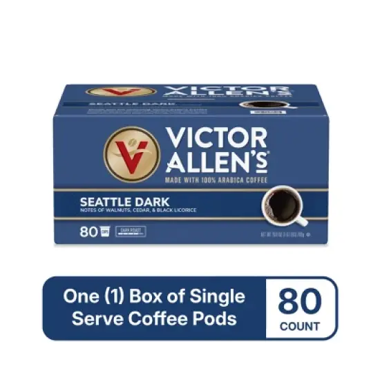 Victor Allen's Coffee Seattle Dark, Dark Roast, 80 Count, Single Serve Coffee Pods for Keurig K-Cup Brewers image {2}