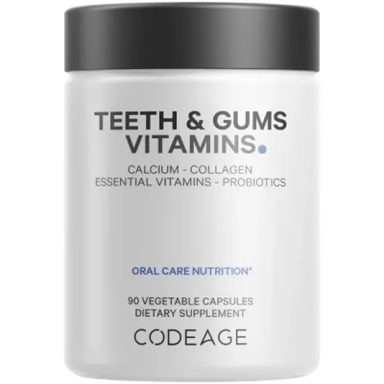 Codeage Teeth & Gums Vitamins + Oral Probiotics Supplement for Mouth Care - Dental Multivitamins - 90ct image {16}