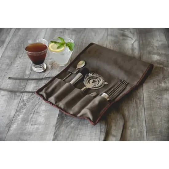 Picnic Time Bartender Travel Tool Set Green: Portable Bartending Kit & Barware Tools in Olive Cotton image {2}
