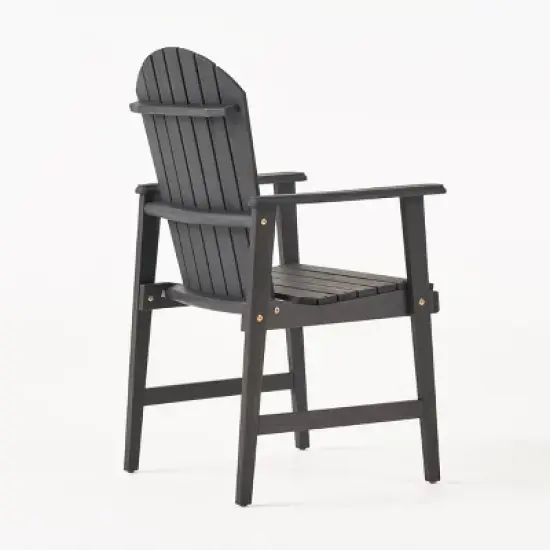 MOEPISY Set of 2 Outdoor Weather Resistant Acacia Wood Adirondack Dining Chairs Dark Gray image {7}
