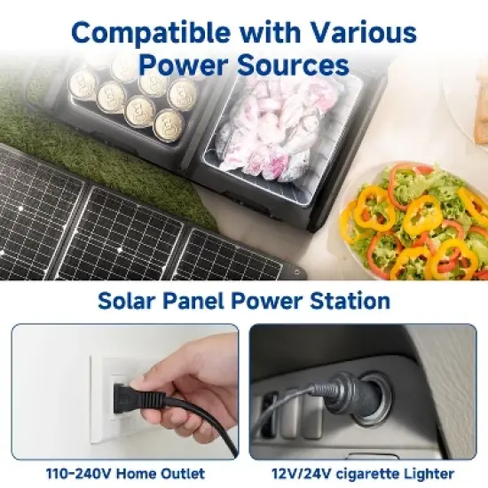 Portable Car Refrigerator 80 Quart(75L), Dual Zone Freezer and Fridge WIFI APP Control, -4℉-68℉ RV Cooler with USB Socket, 12/24V DC and 100-240V AC image {3}