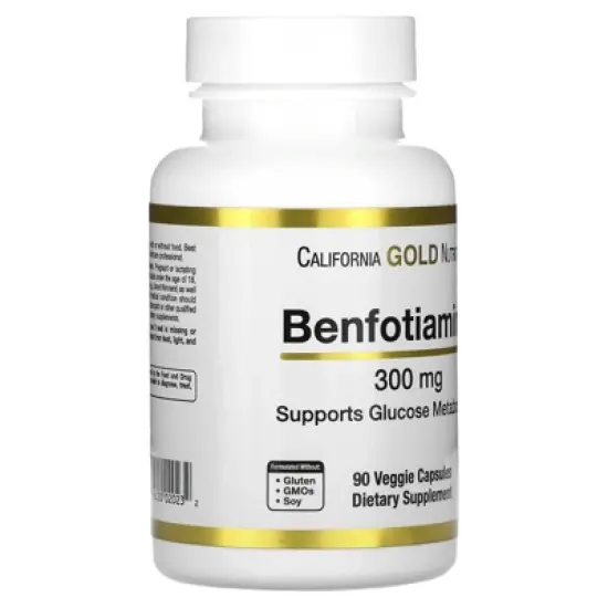 California Gold Nutrition Benfotiamine, 300 mg, 90 Veggie Capsules image {4}