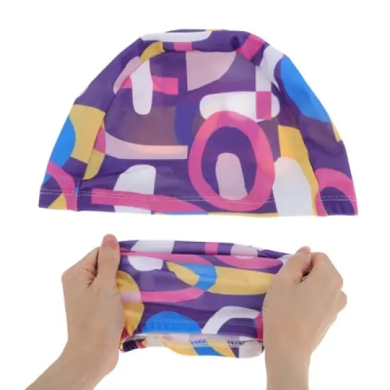 Unique Bargains Nylon Irregular Geometric Swim Cap 1 Pc image {4}