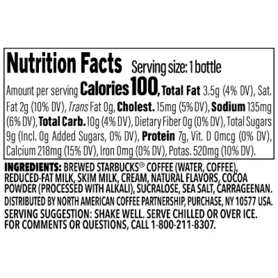 Starbucks Frappuccino Lite Double Chocolate Gelato Chilled Coffee Drink - 9.5 fl oz Glass Bottle image {3}