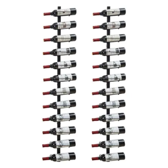 Itopfox 2 Pack Wall Mounted Wine Rack for 24 Bottles, Detachable Wine Storage Organizer Display Holder for Kitchen, Dining Room, Bar, Wine Cellar image {7}