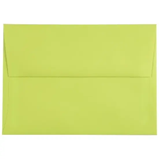 JAM Paper A7 Colored Invitation Envelopes 5.25 x 7.25 Ultra Lime Green 96151 image {5}