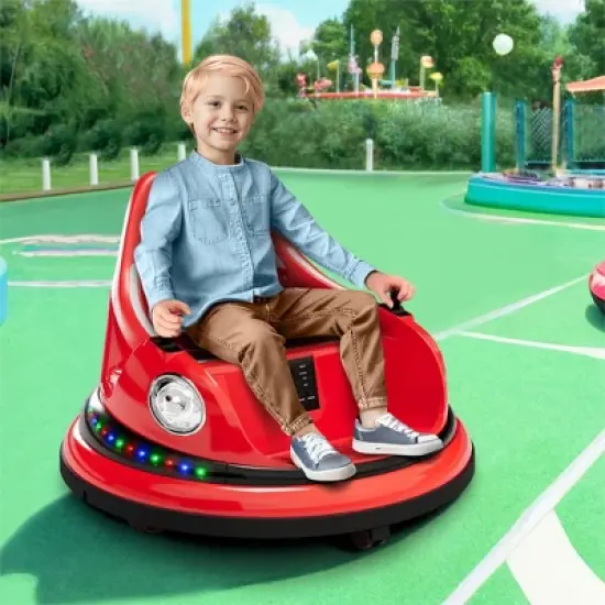 Toddlers Bumper Car, 12V Ride On Toy for Kids, Electric Ride On Car w/Remote Control, Baby Bumping Toy Car w/2 Speeds, LED Lights, 360 Degree Spin image {10}