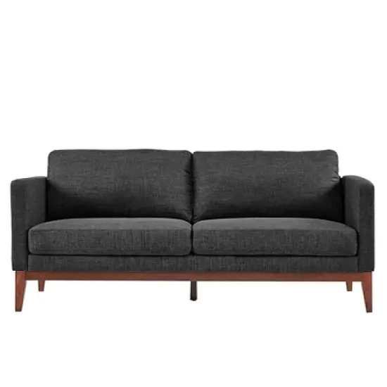 Clyde Linen Upholstered Sofa Charcoal Gray - Inspire Q image {1}