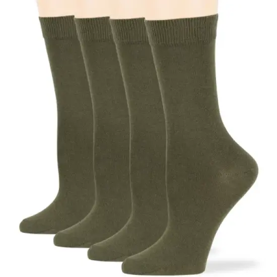 Women Cotton Solid Dress Socks - 4 Pack - Black, Brown, Blue, Grey, Beige  Khaki Shoe Size 5-9 M, 8-12 L | 7BIGSTARS KINGDOM image {6}