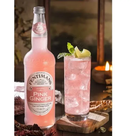 Fentimans Botanically Brewed Pink Ginger Sparkling Soda, 10 Pack, 9.3 fl oz Bottles &ndash; Premium Craft Soda/Mixer for Cocktails & Refreshing Drinks image {3}