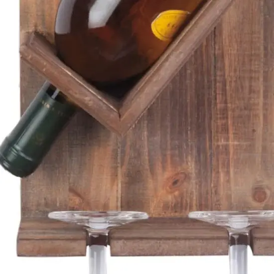 Single Bottle Wood Wall Mount Wine Rack - Foreside Home & Garden image {3}