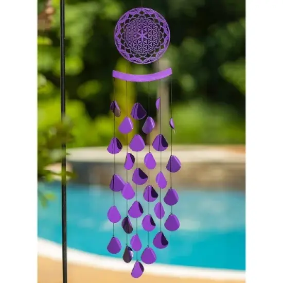 Dawhud Direct 27.5" H Rustic Charcoal Wolf Dreamcatcher Wind Chimes - Outdoor image {1}