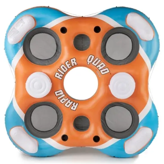 Bestway Hydro-Force Inflatable Rapid Rider 4 Person Lounger and Rapid Rider Double Water Tube Floats with Backrests and Cupholders, (2 Pack) image {3}