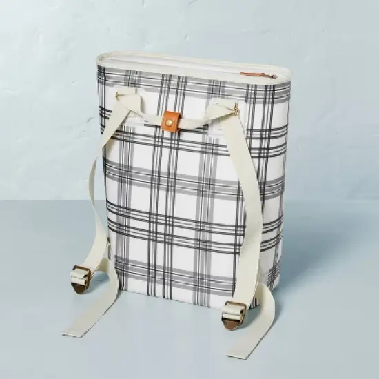 Soft-Sided 20can/19qt Plaid Backpack Cooler - Black/Gray/White - Hearth & Hand&trade; with Magnolia image {2}