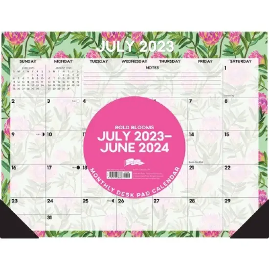 Willow Creek Press 2023-24 Academic Monthly Deskpad 22"x17" Bold Blooms image {4}