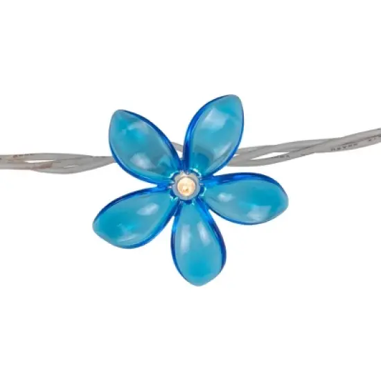 Northlight Flowers Indoor Outdoor Patio Light Set - 9' White Wire - 10ct image {4}