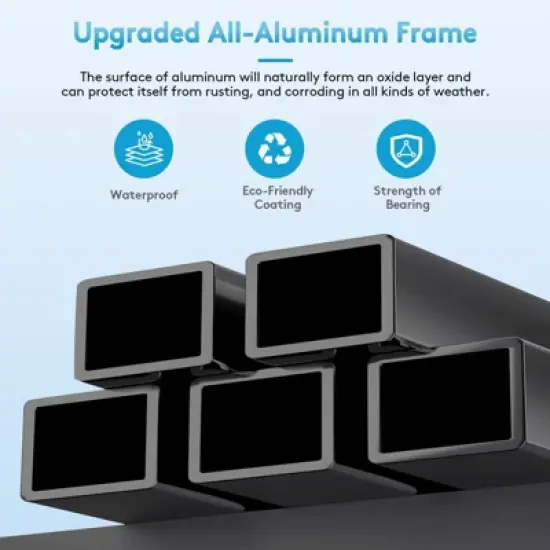 Hyleory Adjustable Aluminum Folding Chaise Lounge - Locking Legs for Secure Relaxation image {6}