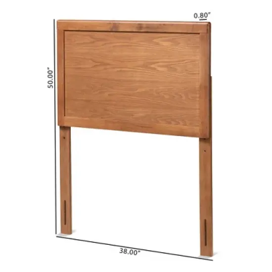 Twin Raya Wood Headboard Walnut - Baxton Studio image {4}