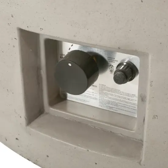 GDFStudio Hearth Outdoor 50,000 BTU Lightweight Concrete Circular Fire Pit Table with Tank Holder image {5}