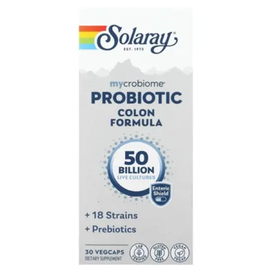 Solaray Mycrobiome Probiotic Colon Formula, 50 Billion, 30 VegCaps image {3}
