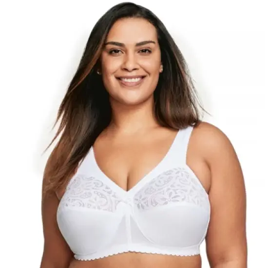 Glamorise Womens MagicLift Cotton Support Wirefree Bra 1001 White image {5}