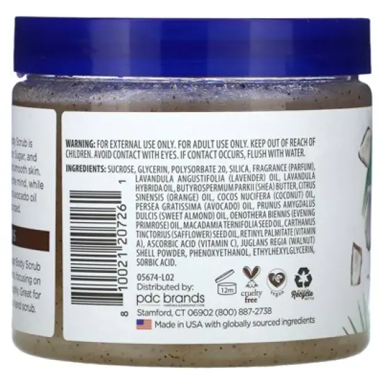 Dr. Teal's Shea Sugar Scrub, Coconut Oil With Essential Oils, 19 oz (538 g) image {1}