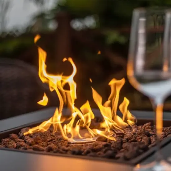 Garden Comfort 28" Square Outdoor Fire Table Mocha image {6}
