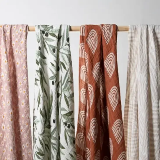 Babyletto Olive Branches Muslin Swaddle Blanket image {4}