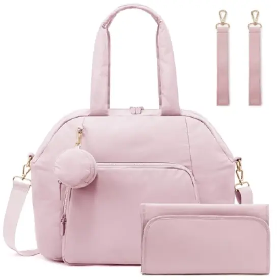 Itopfox Lightweight Puffer Diaper Tote Bag with Changing Pad, Large Capacity Multi-pocket Travel Hospital Gym Bag image {7}