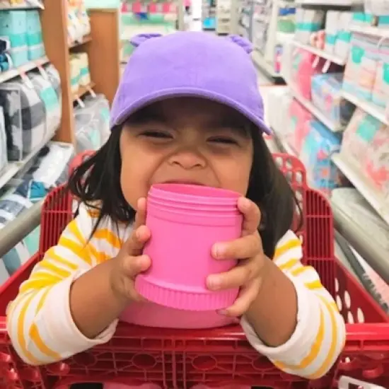 Re-Play Snack Stack with Trap and Travel Lid - Bright Pink - 2pk image {3}