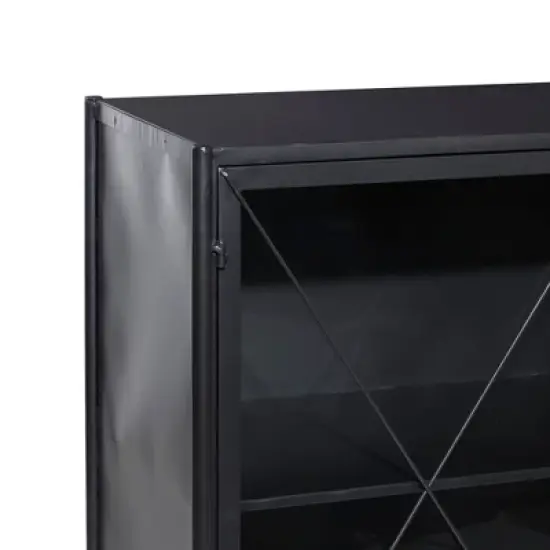 Industrial Metal Cabinet Black - Olivia & May image {24}