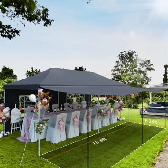 10x20 Pop Up Canopy Tent, Heavy Duty Commercial Easy Up Canopy with Removable Sidewalls, Awning & Roller Bag for Outdoor, Parties, Garden Gazebo Tent image {5}