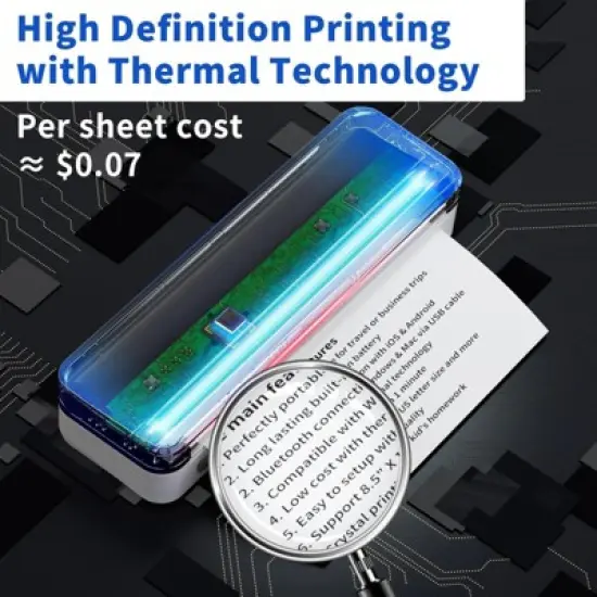 JADENS Portable Bluetooth Thermal Printer for letter-sized paper documents, PD-A4 image {1}