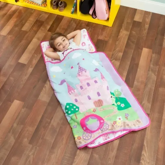 Everyday Kids Toddler Nap Mat &ndash; Princess Storyland &ndash; Soft Microfiber, Removable Pillow, Roll-Up with Handle, Ages 2-6, Great for Daycare & Preschool image {9}
