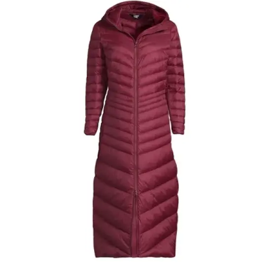 Lands' End Women's Plus Size Wanderweight Ultralight Packable Maxi Down Coat image {5}