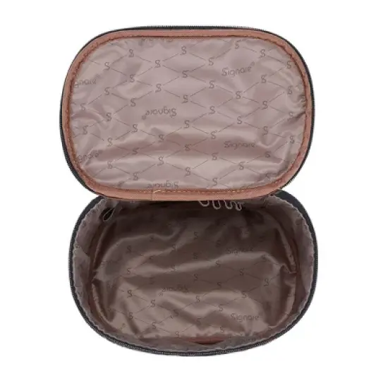 Signare USA Morning Garden Black Floral Toiletry Vanity Bag image {13}