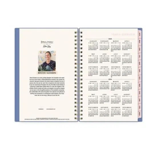 Blue Sky Brook Gossen Planner with Pocket 5"x8" Weekly/Monthly Wirebound (15 Month) Flower Flow Undated image {6}
