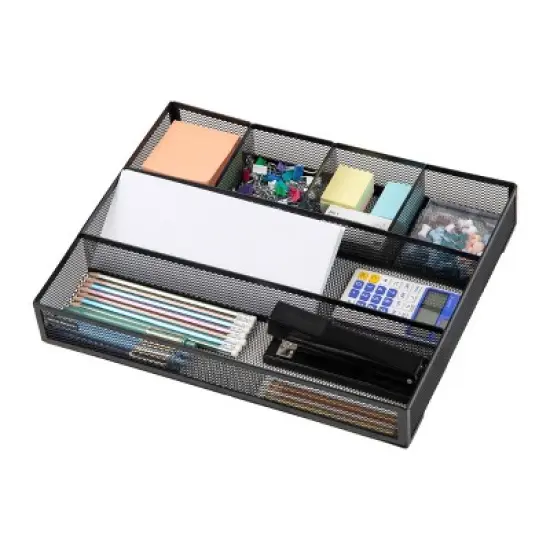 Mind Reader 2pc Mesh Deep Drawer Organizer Black image {4}