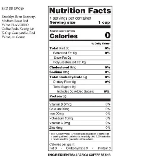 Brooklyn Bean Roastery,Flavored Med Roast Pods, 2.0 Keurig, Red Velvet, 40 Ct image {2}