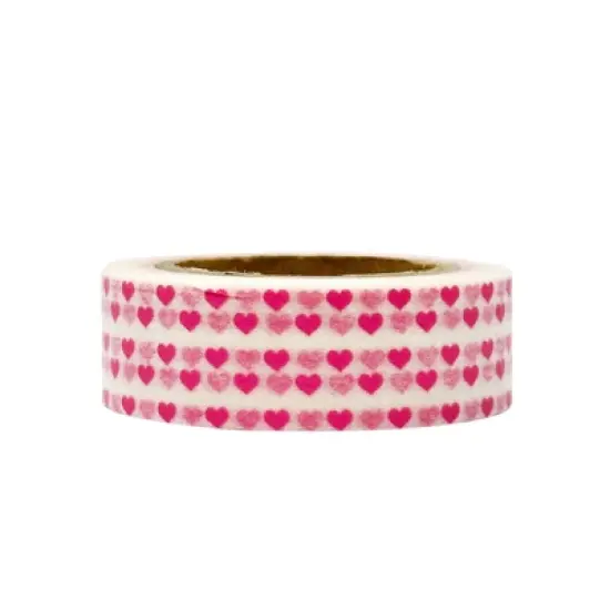 Wrapables Colorful Washi Masking Tape, Mini Red Hearts image {2}
